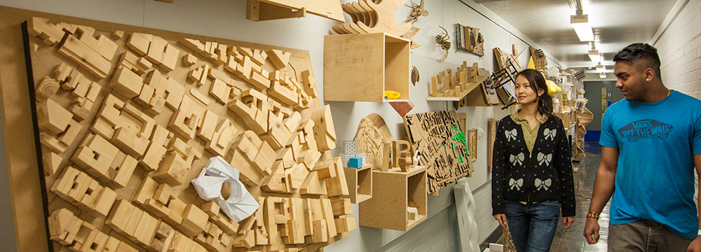 Examples of model work exhibited outside the model making workshop‌