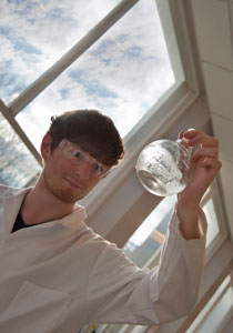 A year 1 student in the undergraduate laboratory